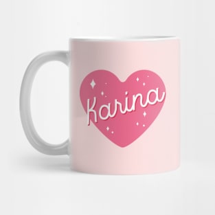 AESPA Karina name heart MY text typography | Morcaworks Mug